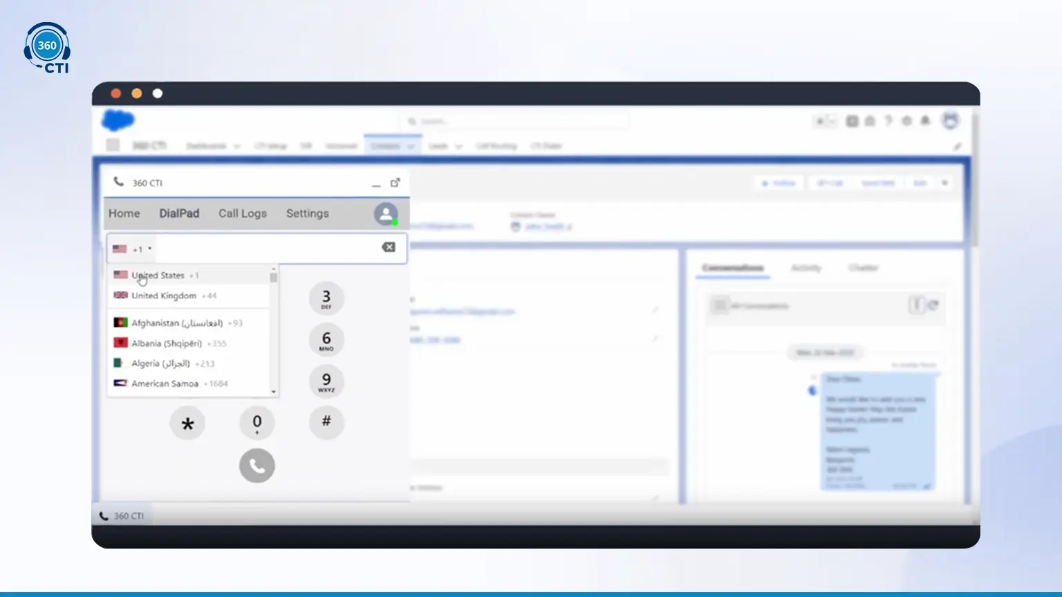 How 360 CTI Handles Outbound Dialing Inside Salesforce 