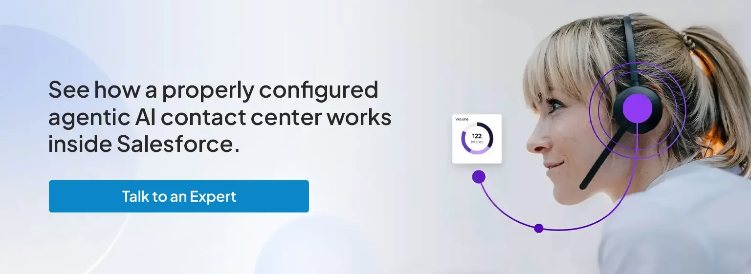 Salesforce agentic AI contact center with intelligent customer communication and call management. Copy